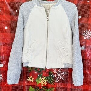 LOFT Cream and Bomber Cotton Jacket